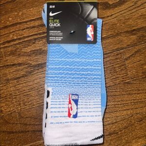Nike Elite Crew NBA Basketball Sock Light Blue White - NEW - MENS LARGE